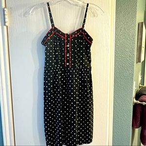 Casual Black and White Polka Dot Dress
